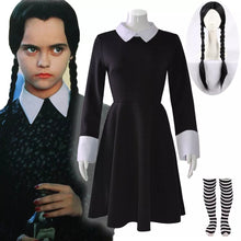 Carregar imagem no visualizador da galeria, FANTASIA WANDINHA FAMÍLIA ADDAMS ANOS 90 COSPLAY
