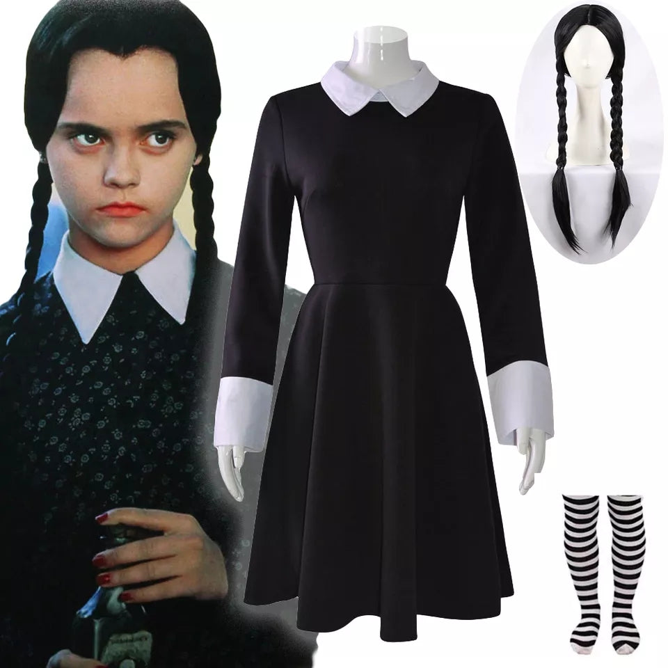 FANTASIA WANDINHA FAMÍLIA ADDAMS ANOS 90 COSPLAY