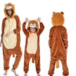 FANTASIA LEÃO PIJAMA MACACÃO - ADULTO E INFANTIL
