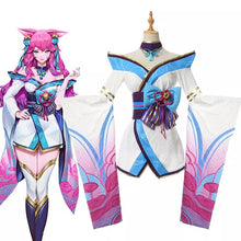Carregar imagem no visualizador da galeria, FANTASIA AHRI SPIRIT BLOSSOM + PERUCA  - LEAGUE OF LEGENDS COSPLAY
