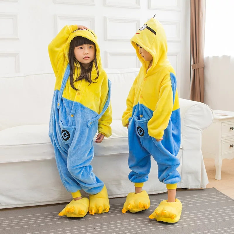 FANTASIA PIJAMA INFANTIL MINIONS KIGURUMI MACACÃO – H2L COSPLAY