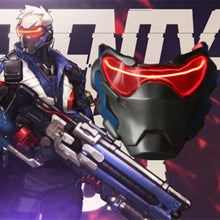 Carregar imagem no visualizador da galeria, MÁSCARA JOGO OVERWATCH - SOLDADO 76 LED COSPLAY
