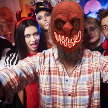 Carregar imagem no visualizador da galeria, MÁSCARA ABÓBORA COM LUZ DE LED COSPLAY
