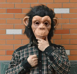 MÁSCARA MACACO LÁTEX COM PELOS