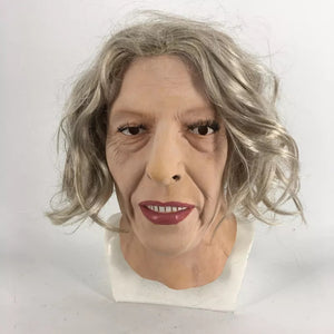 MÁSCARA REALISTA MULHER COM PERUCA COSPLAY