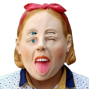 MÁSCARA MULHER ROSTO DUPLO OLHOS COSPLAY