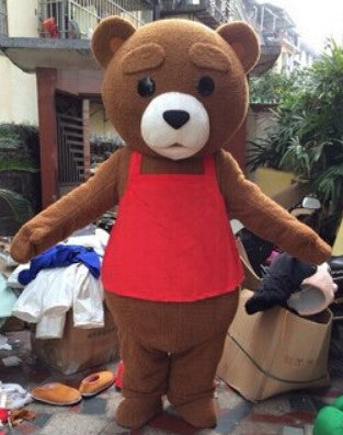 FANTASIA MASCOTE ADULTO REALISTA URSO TEDDY MARROM