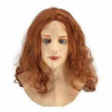 Carregar imagem no visualizador da galeria, MÁSCARA REALISTA MULHER RUIVA COSPLAY
