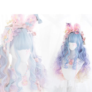 PERUCA LOLITA ROSA AZUL LAÇO