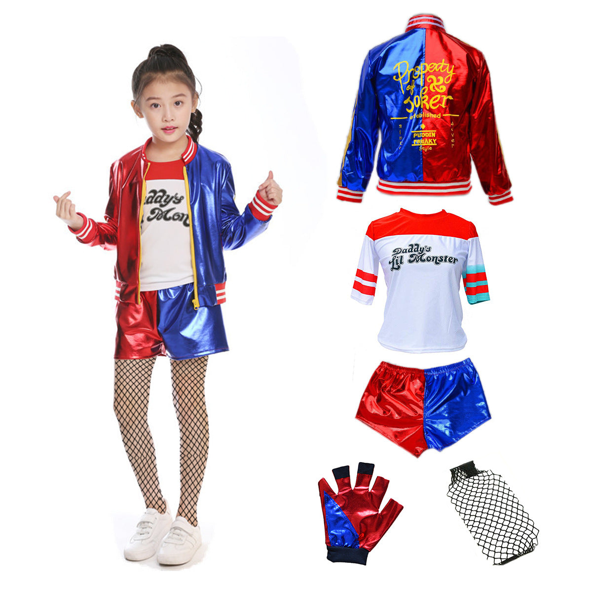 Fantasia Infantil Arlequina Original 3/12 Anos Harley Quinn