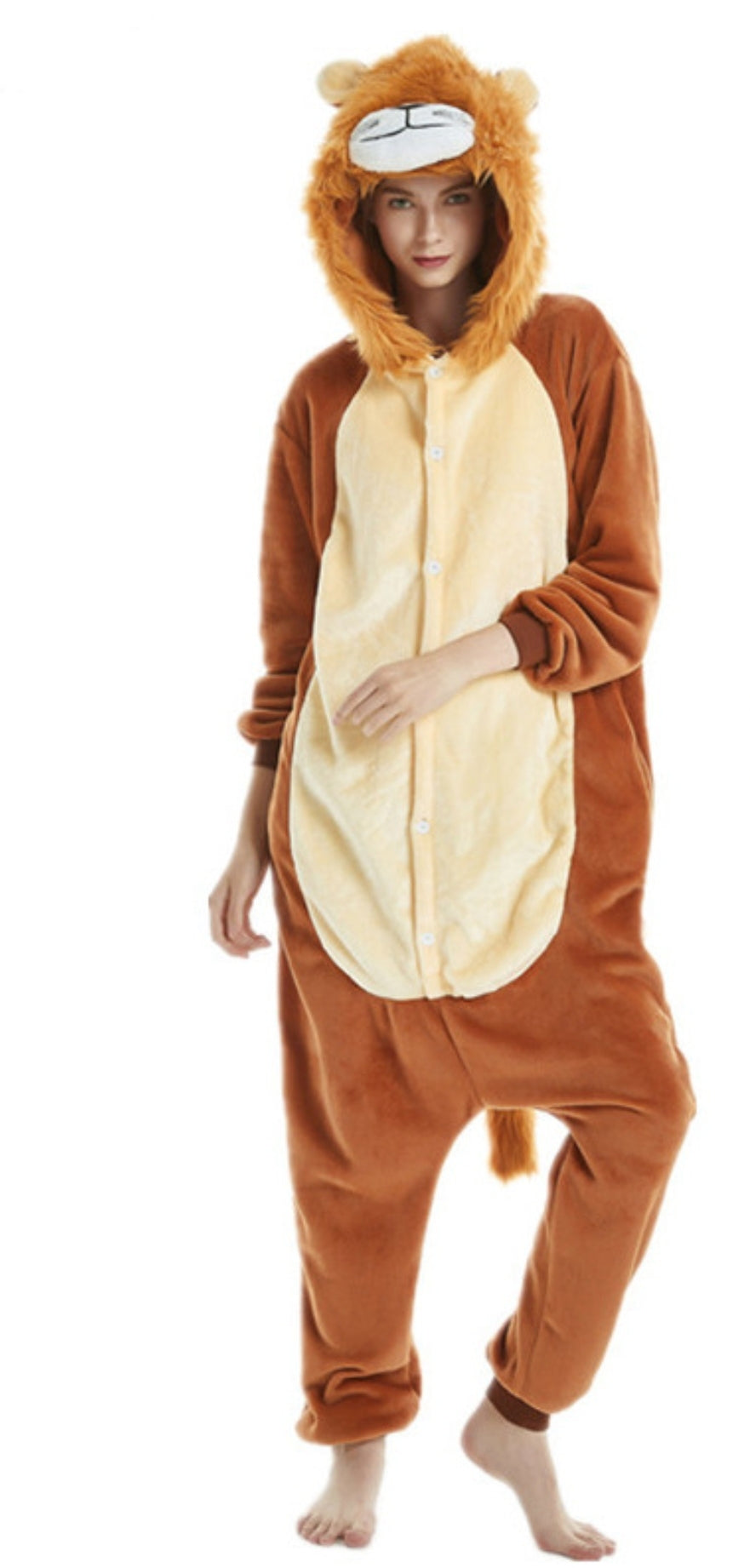 FANTASIA LEÃO PIJAMA MACACÃO - ADULTO E INFANTIL